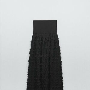 Zara Black Textured Maxi dress